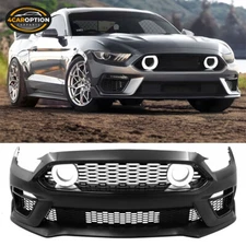 Fits 15-17 Mustang EcoBoost GT Front Bumper Cover w/ LED Grille Mach 1 Style