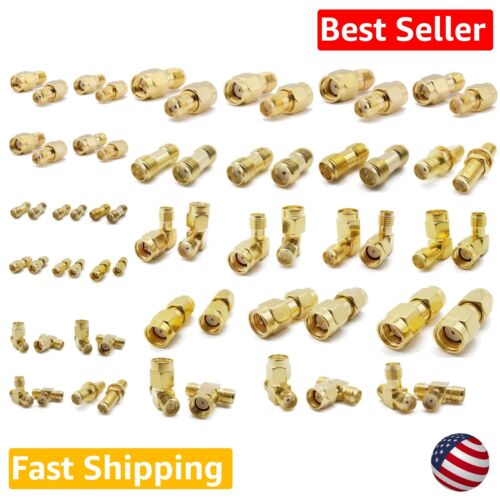 Durable Gold-Plated Brass SMA Connector Kit for Reliable RF Coax Connections