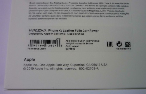 Genuine Apple iPhone XS Leather Folio Case Cover - Cornflower Blue - New - Picture 4 of 7