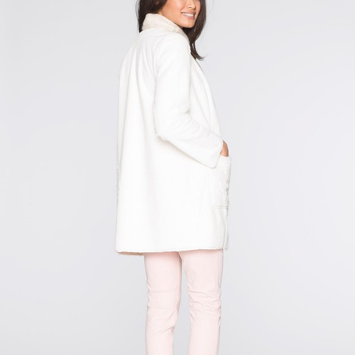 genial Gr.36 S Winterjacke Mantel Lammfell-Imitat Teddy JACKE CAMEL Cognac Jacke - Bild 8 von 10