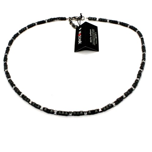 Collana De Plata 925 Pulida Con Hematita Brillante Hecho En Italia Por Maschia - Imagen 2 de 6