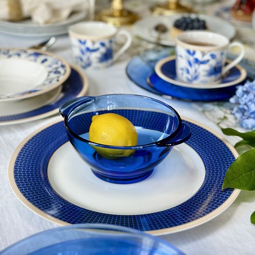 [SET OF 4] 15 oz Cobalt Blue Glass Bowls, Cereal Bowl / Soup Bowl / Salad Bowl - Picture 4 of 16