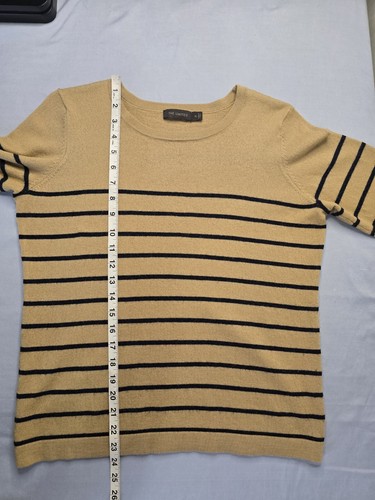 The Limited Sweater Tan Striped Lightweight Wool Blend Preppy Academia XL - Picture 14 of 18