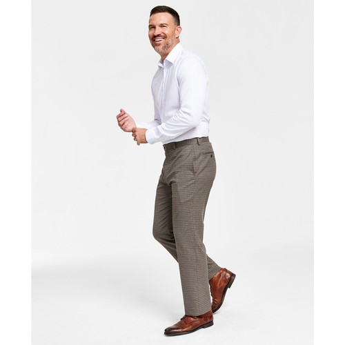 Lauren Ralph Lauren Mens Classic-Fit Stretch Check Dress Pants brown 36x34 B4HP - Picture 3 of 5