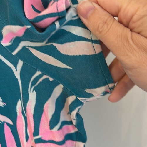Lilly Pulitzer Marah Shift Dress Floral Teal Pink short sleeve Pima cotton XL - Picture 11 of 16