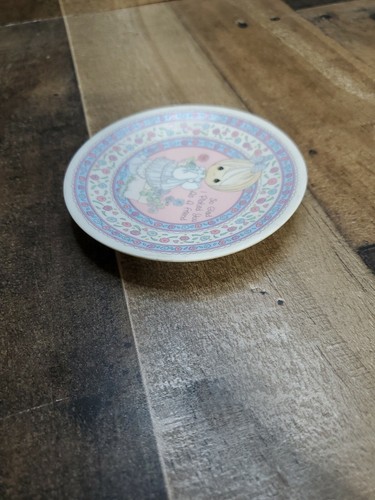 1991 Enesco Precious Moments 4" Plate "So Glad I Picked You As A" 237043 - Picture 4 of 6