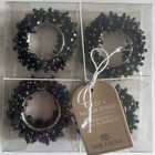 Halloween Basil & Bloom Napkin Rings Beaded Black Everyday Set of 4