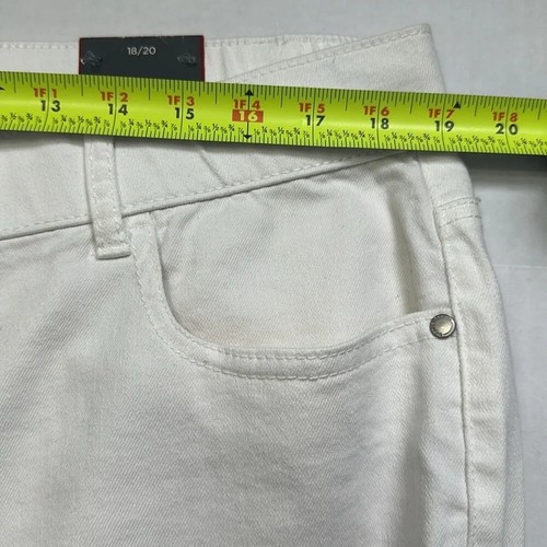 Avenue Denim Pull On White Pants Floral Lace Hem Womens Plus Size 18/20 NWT - Picture 8 of 10