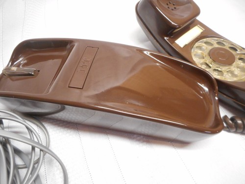 Vintage ITT Telephone Trendline Trimline Rotary Dial Phone BROWN WORKS - Bild 2 von 9