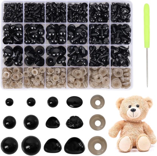672-teiliges Set Sicherheitsaugen & -nasen mit Unterlegscheiben für Stofftiere & Teddybären - Bild 1 von 3