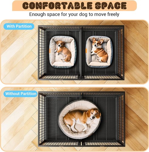 Heavy-Duty Indestructible Dog Crate w/Easy Assembly, All-Size Metal Kennel Cage - Picture 55 of 56