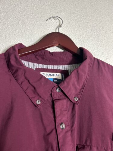 mens magellan 4x fishing shirt Short Sleeve Button Down Burgundy Vented - Picture 4 of 17