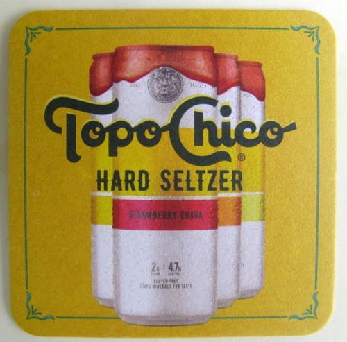 TOPO CHICO HARD SELTZER 4' COASTER Mat, COCA-COLA, TC, Milwaukee WISCONSIN c2023 - Picture 1 of 2