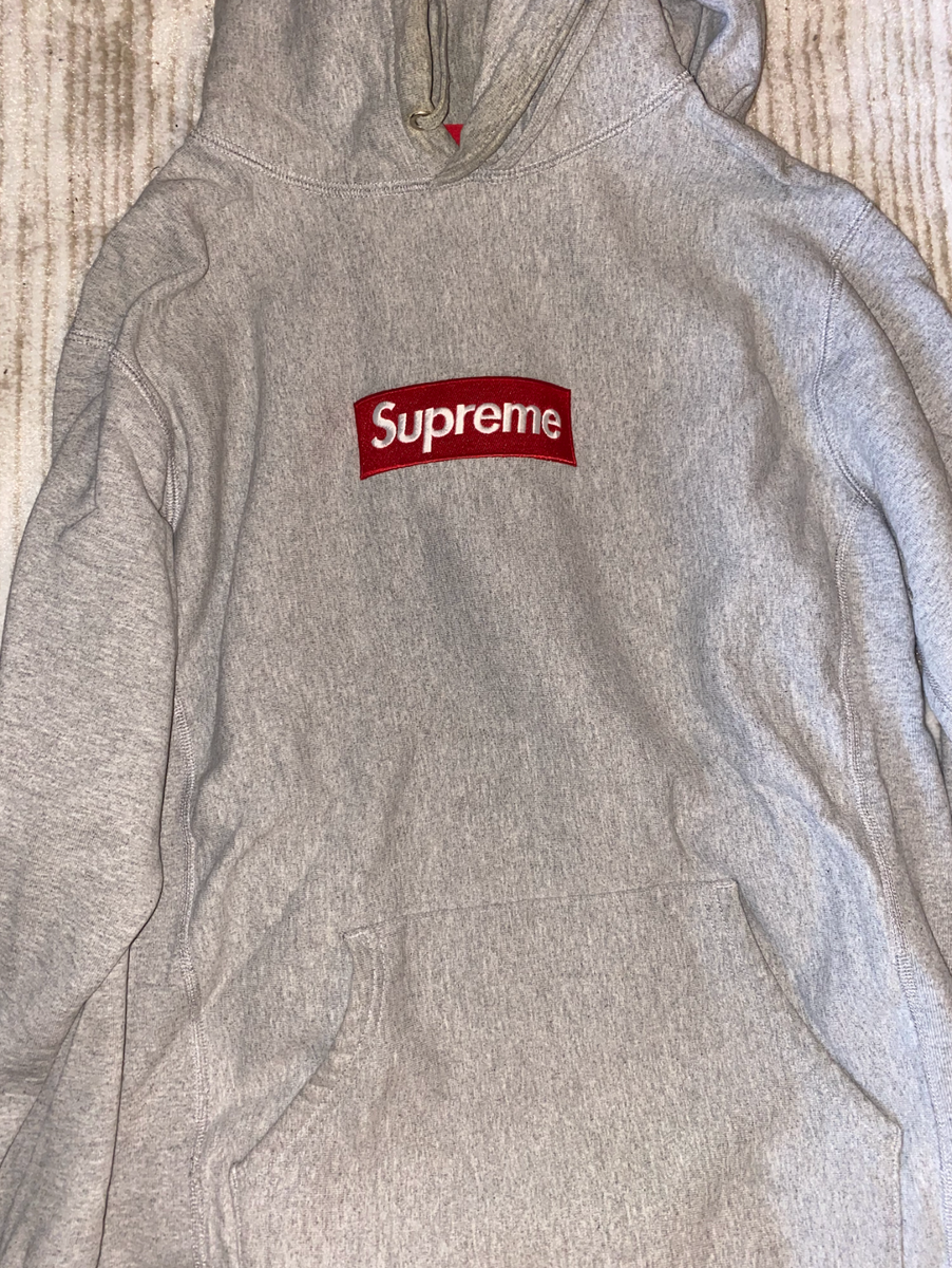 Supreme FW16 Grey/Red Box Logo Hoodie large | eBay