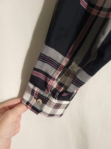 Foxcroft-Black Pink White Plaid Long Sleeve Wrinkle Free Button Shirt Top-24W - Picture 4 of 5
