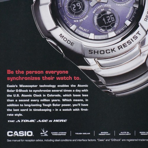 Casio G Shock The Atomic Age Is Here 2006 Originaldruck Anzeige 8 x 11" - Bild 7 von 7