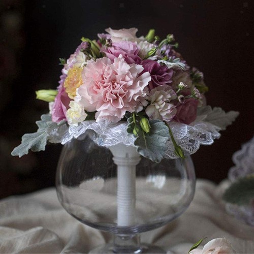 Bouquet Holder Artificial Flowers White Durable Bridal - Picture 3 of 12