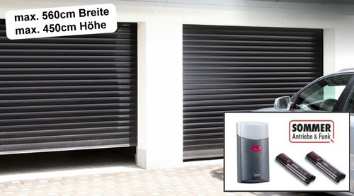 B 2600 x H 2200 Auf Maß gefertigte Rolltor Garagentor Alu geschäumt 52 mit Motor - Bild 1 von 5