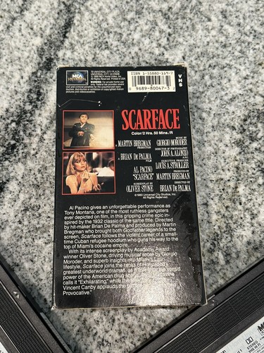 Scarface VHS 2 Tape Set 1990 Al Pacino - Picture 6 of 6