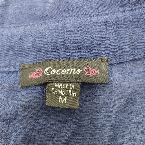 Cocomo Blue Sheer Polyester 3/4 Sleeve V-Neck Pullover Blouse Top Shirt Size M - Picture 7 of 10