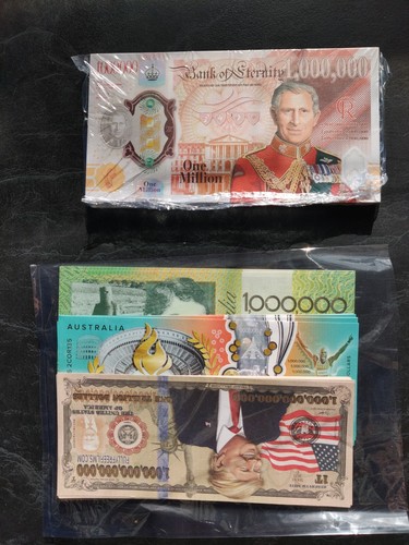 20 Trump 20 Australia 20 París 50 Rey Carlos Réplica Falsa Notas Evangelio Tractos - Imagen 3 de 3