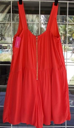 New Embroidered Orange Shorts Outfit Romper Xhilaration Outfit Sz. M - Picture 4 of 5