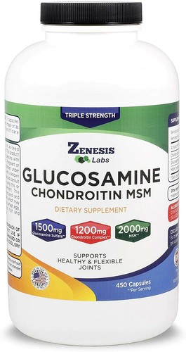 Glucosamine Chondroitin MSM - 900 Capsules (2 bottles) 6 mth supply - Super Sale