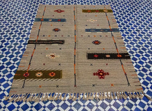 Moroccan Berber Rug Carpet - Berber Picasso - Tribal Art Earth Tones - 3.8 x 5.5 - Picture 6 of 7