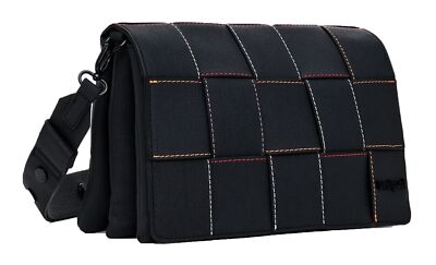 Desigual Dortmund Flap Across Body Bag Umhängetasche Tasche Black schwarz orange