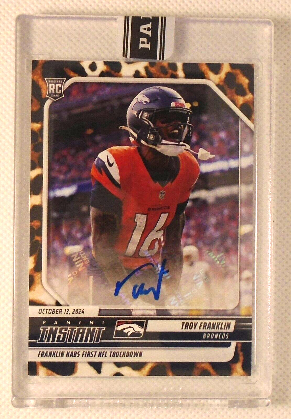 2024 Panini Instant NFL Troy Franklin RC Auto JAGUAR /10 - Denver Broncos