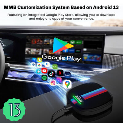 Apple CarPlay Ai Box for BMW Car, Multimedia Video Ai Box, QCM 6125 YouTubeto