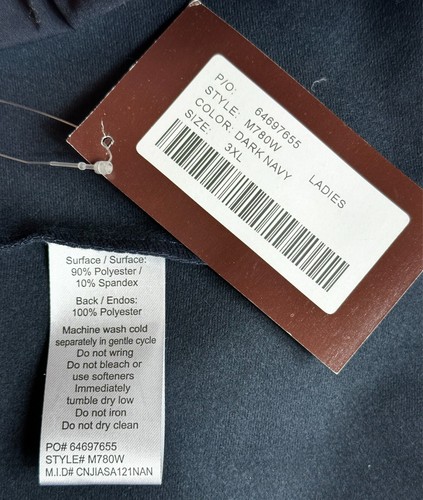 Harriton # M780W Women's Navy Blue Full Zip Jacket sz 3XL (14909) NEW - Picture 9 of 9