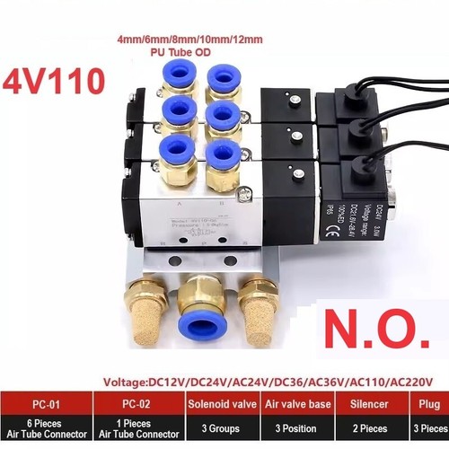 4V110-06 2-Position 5Way Solenoid Valve Normally Open Pneumatic Electronic Valve - Picture 14 of 23