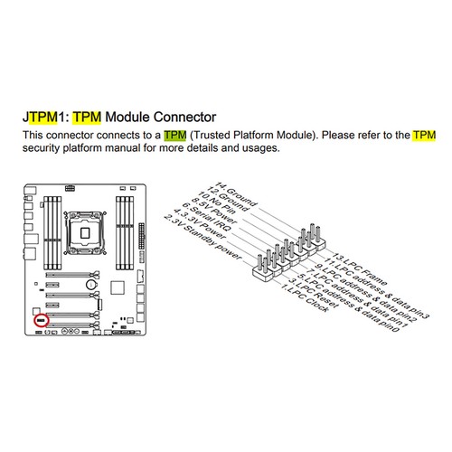 TPM2.0 Security Module Trusted PlatForm For MSI MS -4136 -4462 - Afbeelding 5 van 8
