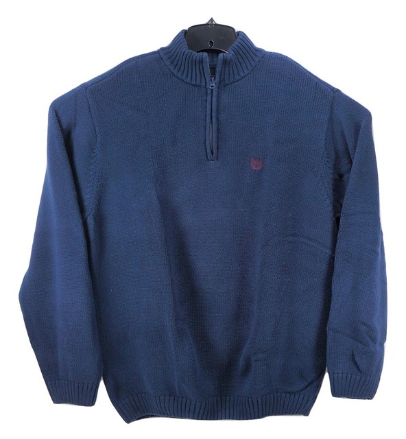 Chaps Mens Navy Blue 2XB Big & Tall 1/4 Zip Sweater Cotton | eBay