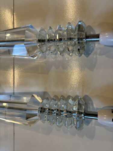 Stunning Pair 2 Maison Transparent Table Lamps Very Heavy 52cm PAT Tested Ex Con - Picture 6 of 13