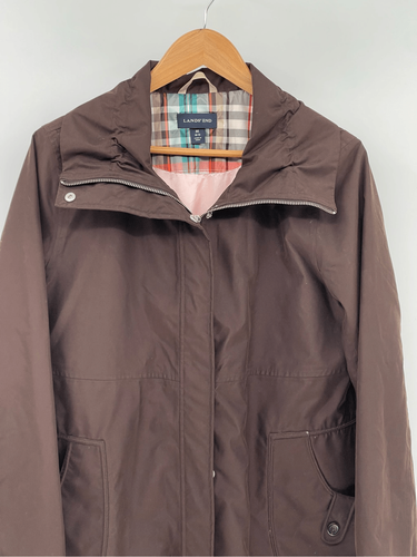 Lands End Jacket Coat Women Size Medium 10/12 Brown - Picture 4 of 10