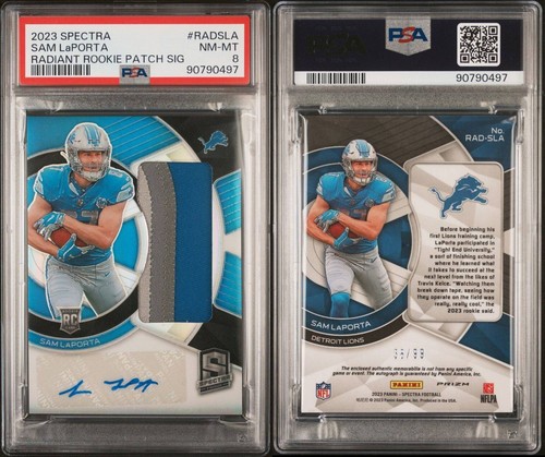 2023 Panini Spectra Sam LaPorta Radiant Rookie Patch Signatures RPA /99 #RAD-SLA - Picture 3 of 4