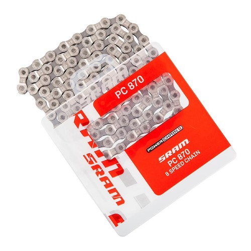 SRAM PC 870 8 Speed Power Link Bicycle Chain 114 Links - Silver / Grey - Picture 4 of 8