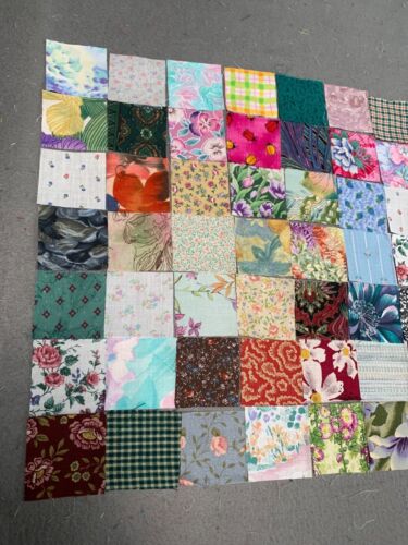 Vintage Precut Cotton Fabric Squares Quilt Patchwork Assortment - 196 2” Pieces - Picture 2 of 5