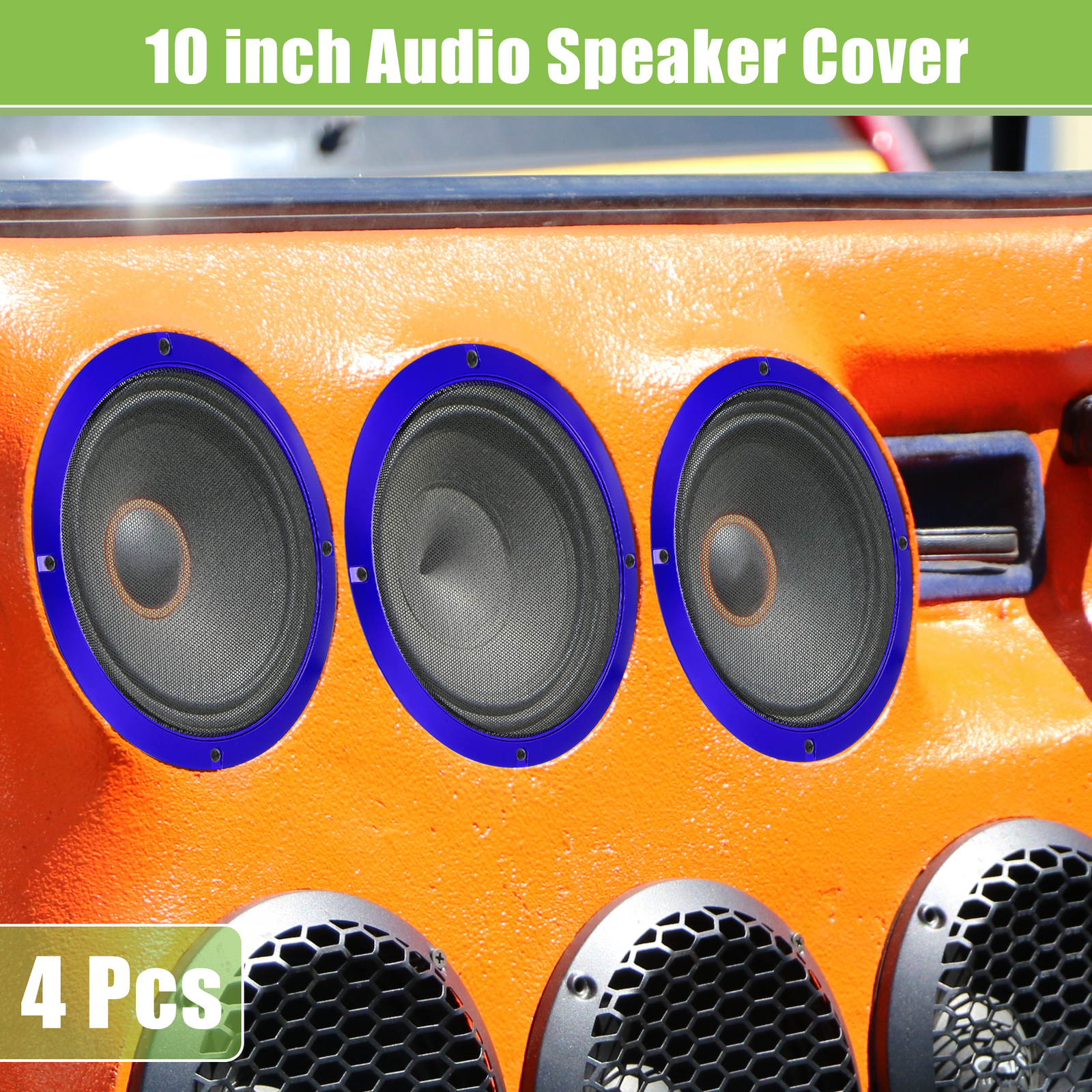 4pcs 10" Car Speaker Grill Cover Mesh Round Audio Subwoofer Guard w