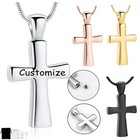 Cremation Cross Necklace for Ashes Cross Urns Locket Pendant Memorial Jewelry