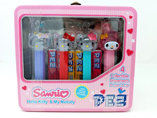 Hello Kitty & My Melody Pez Dispenser Tin Set brand new sealed Sanrio crystal