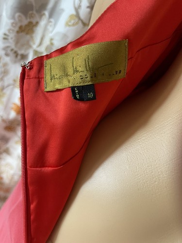 Hicole Hiller silk coral dress 8-10 - Picture 6 of 7
