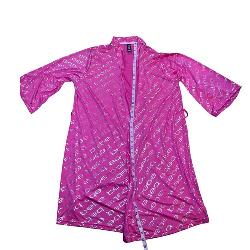 Accappatoio BeBe Vintage Anni 2000 Y2K McBling Metallizzato Rosa Caldo Taglia Large Leggi Descrizione - Foto 6 di 7