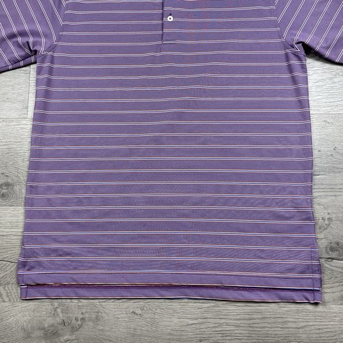 Camisa polo Turtleson Performance para hombre talla M púrpura con rayas multicolores - Imagen 3 de 19