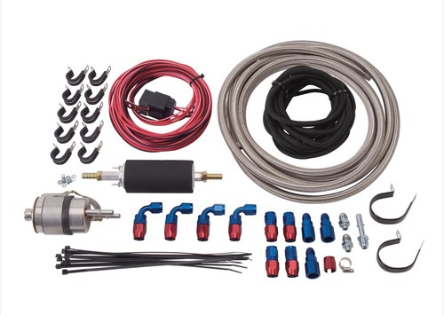 EFI System Kit Chevy LS & Chrysler HEMI 5.7L (57 GPH, 45 PSI) Red/Blue Finish - Picture 1 of 2