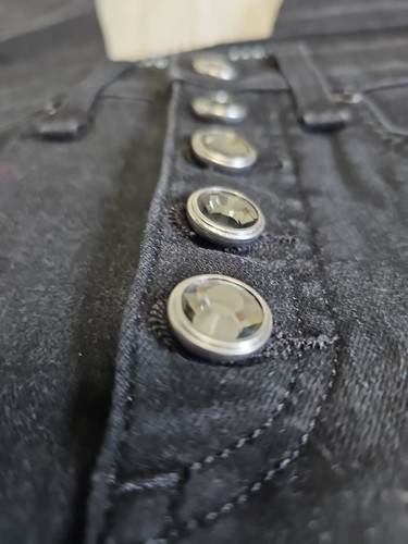 Veronica Beard Jeans NEW Debbie 10" Skinny w/Rhinestone Fly in Coal SZ W26×L26 - Picture 10 of 15