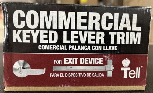TELL Commercial Keyed Lever Trim For Exit Device Satin Chrome ADA Handicap