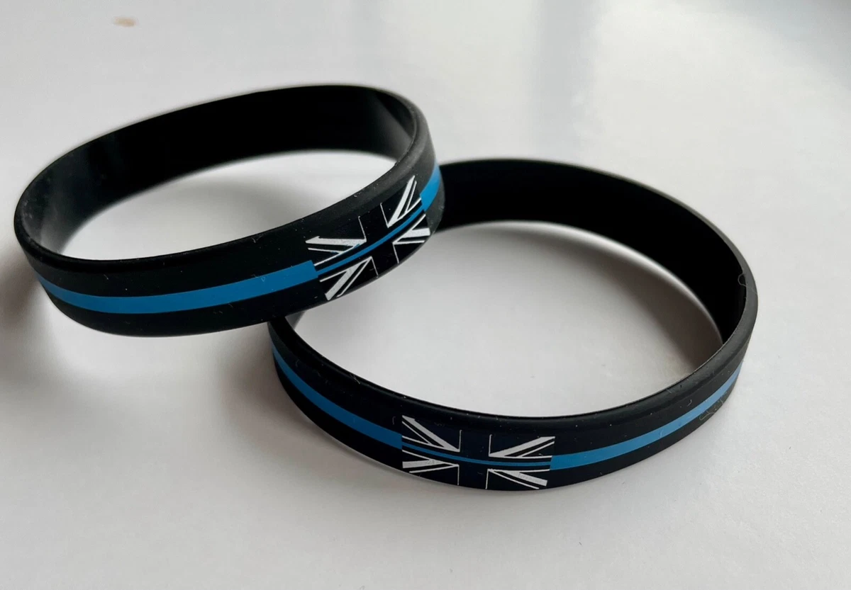 THIN BLUE LINE UNION JACK UK GB POLICE OFFICER MOURNING BADGE
